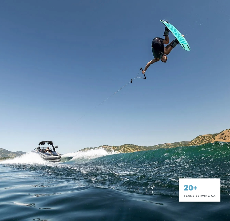 Wake surfing on the California Delta