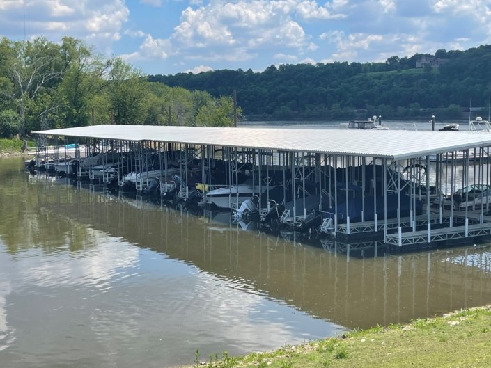 American Marine private slip marina with covered wet slips
