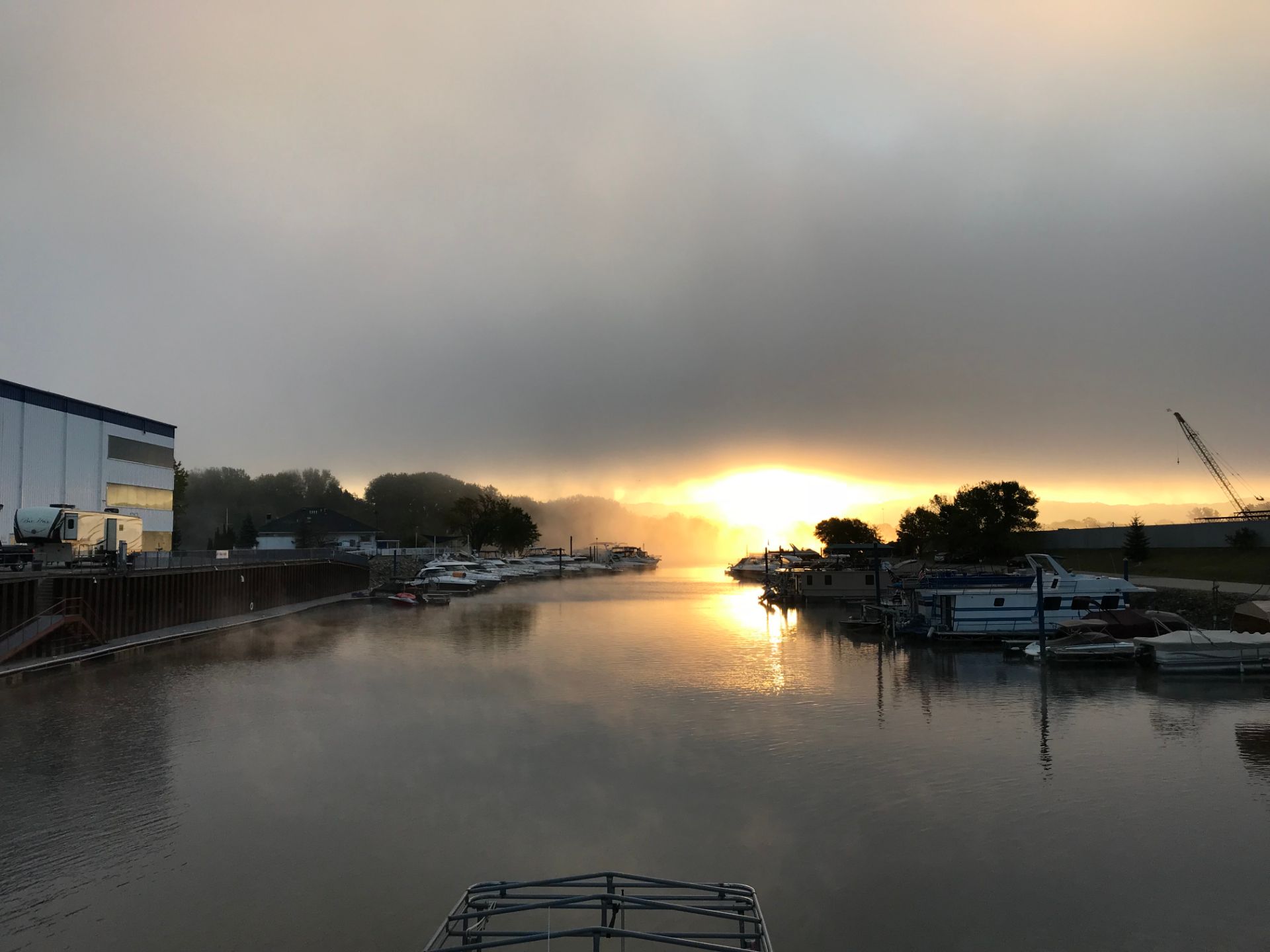 Sunrise over the American Marine marina