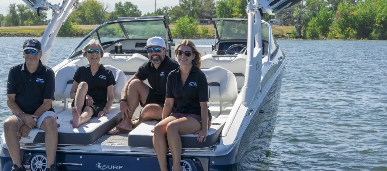 Family owning a boat