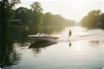 Rider on an Idaho lake at first light