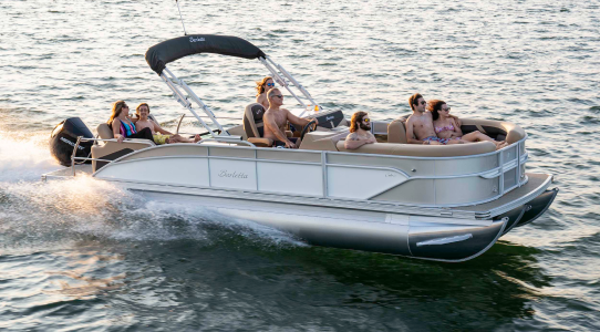 Barletta luxury pontoon boat on the water