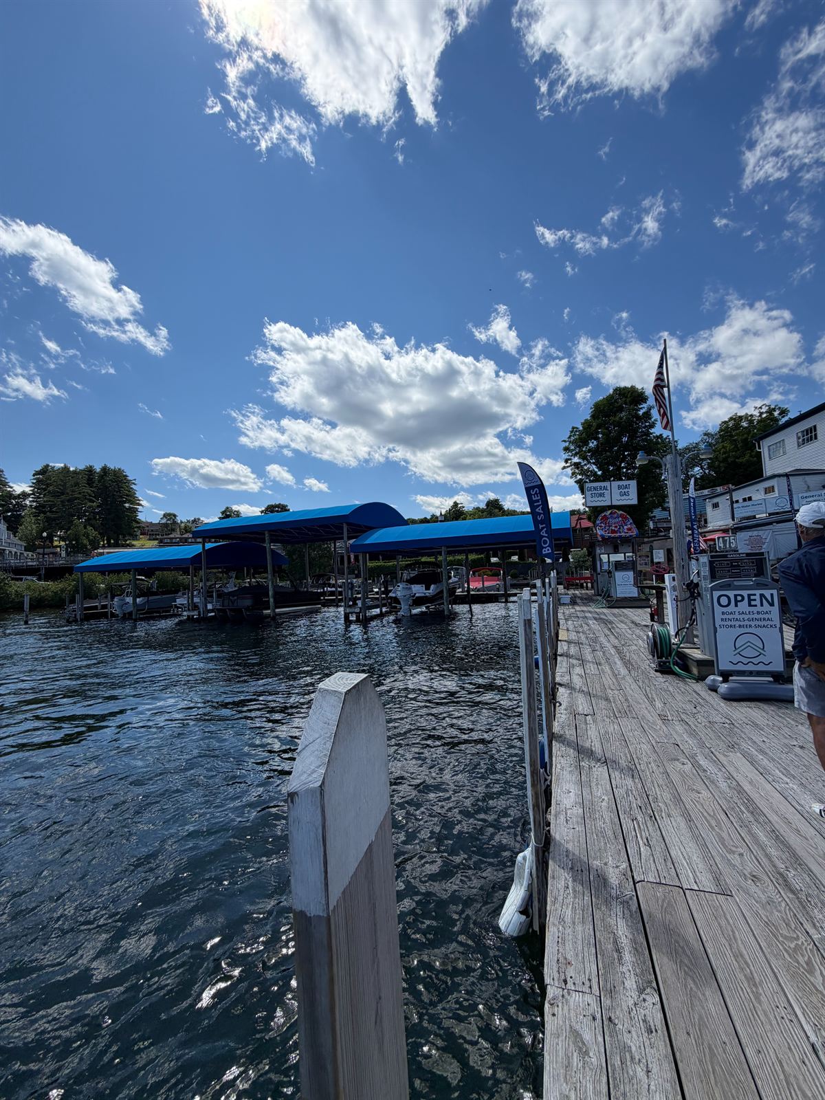 Boats for sale kept in the water and ready for a test drive