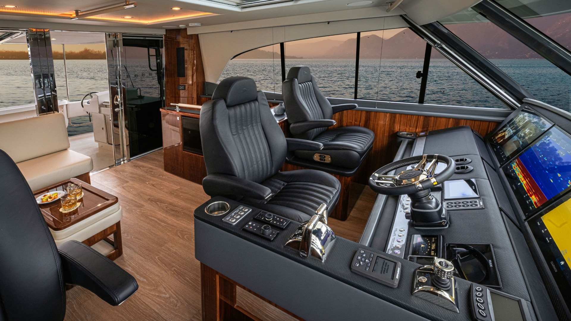Enclosed Flybridge That Feels Like a Second Salon