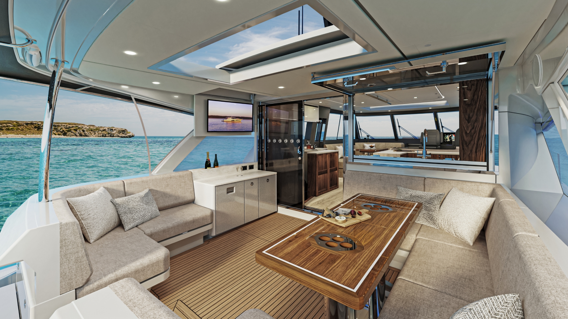Riviera 735 SUV entertaining spaces