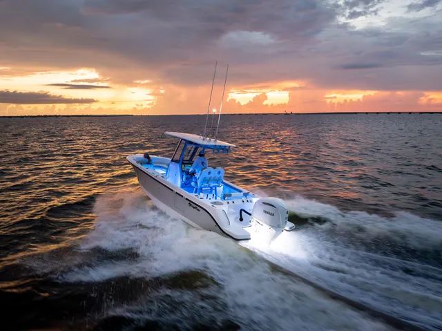 Edgewater boat on the river during sunset