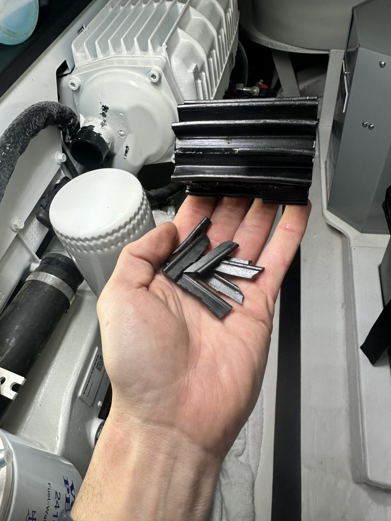 Broken boat impeller