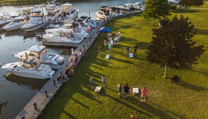 Live music performance at Strong's Water Club outdoor venue