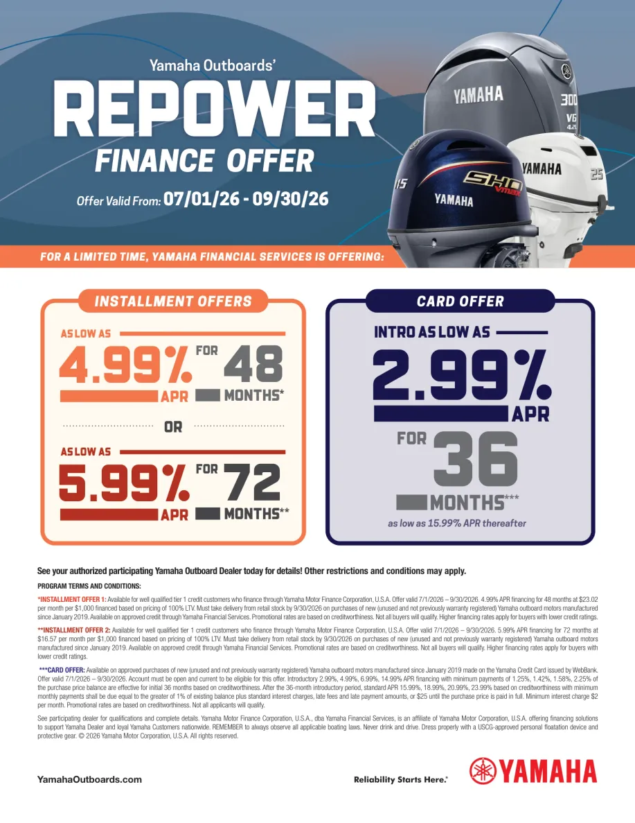 Yamaha Outboards’ Repower Finance Offer