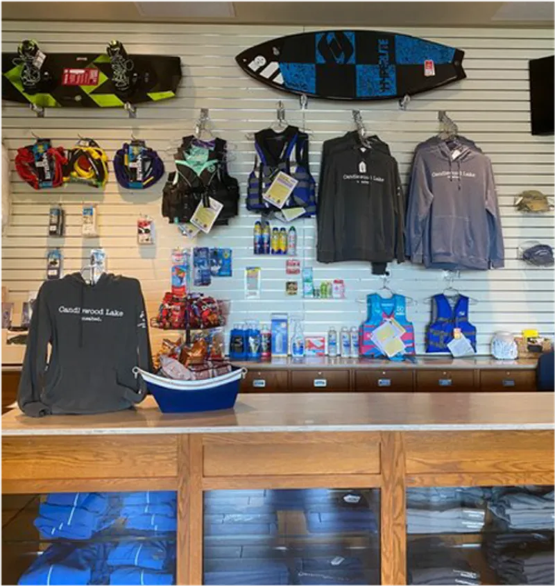 Apparel and boating essentials in the Ship's Store