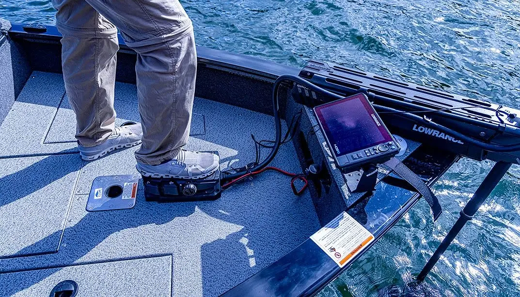 Marine electronics being installed on a boat