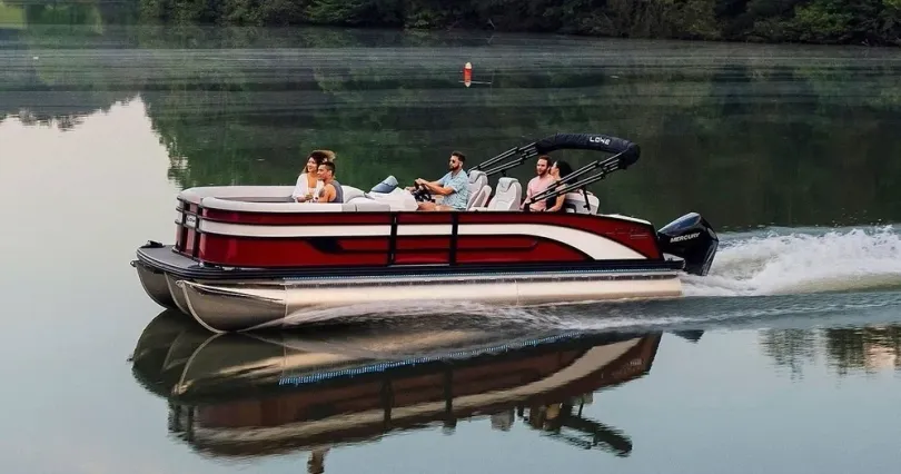 12 person pontoon rental boat on the lake