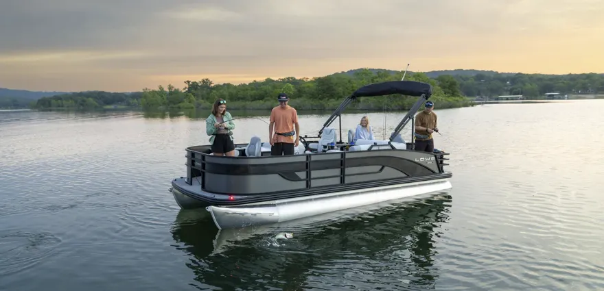 Pontoon boat on the lake