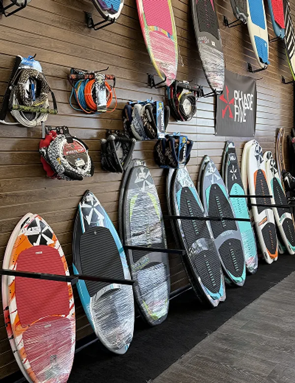 Wakesurf boards at Century Marine Pro Shop