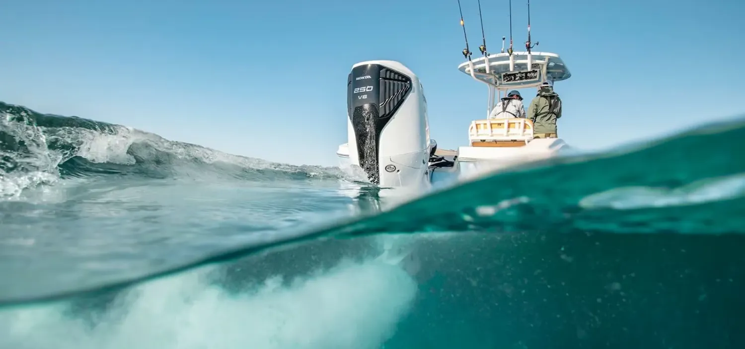 Honda outboard motor and boat installation gallery image