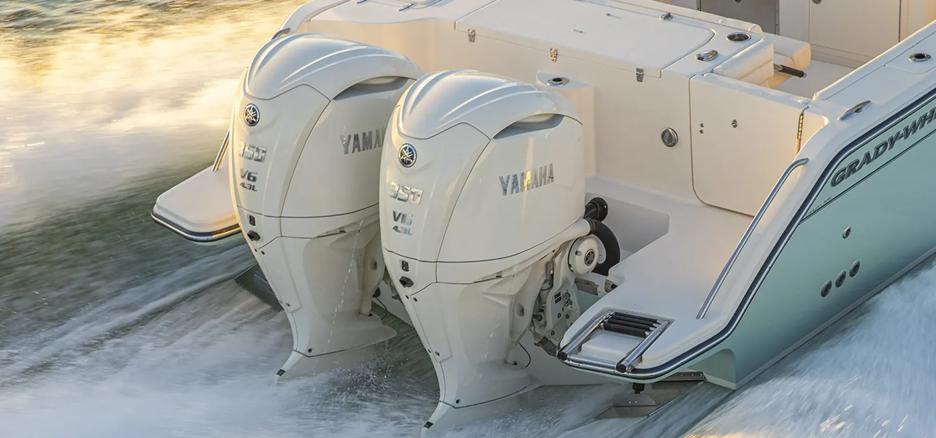 Yamaha Outboard engine on a boat at Clemens Marina