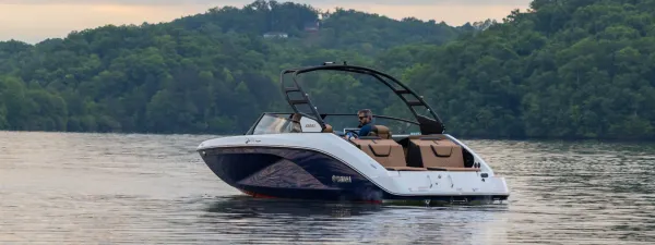 Yamaha boat cruising on a Colorado lake