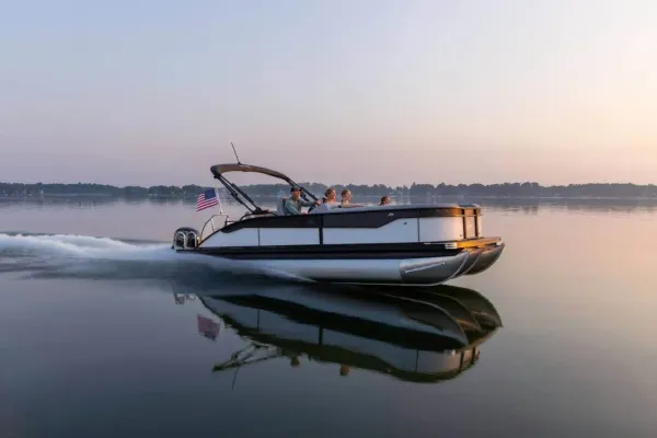 Barletta pontoon boat on the water