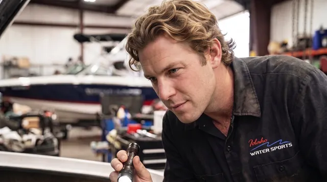 Boat engine bay ready for factory-trained service