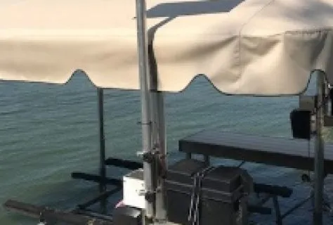 ShoreStation canopy lift on a lakefront