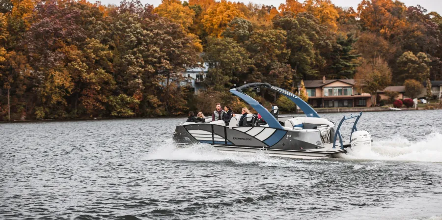 Scenic cruising on Lake Winnipesaukee with open water and mountain views