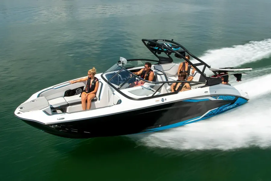 Family enjoying boating adventure on Lake Winnipesaukee from Laconia