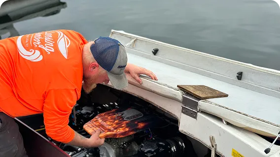 Engine Body Work at Kelley Marine Center