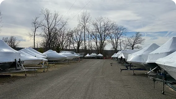 Outdoor Boat Storage at Kelley Marine Center