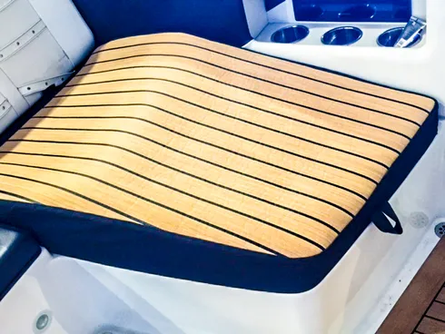 Custom diamond-stitched marine upholstery