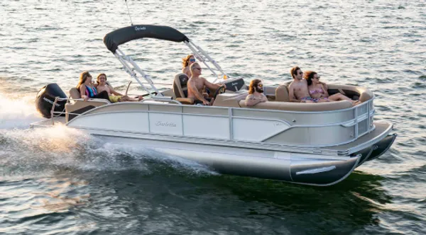 Barletta luxury pontoon boat on the water