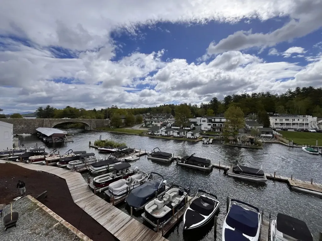 Marina docks on Lake Winnipesaukee