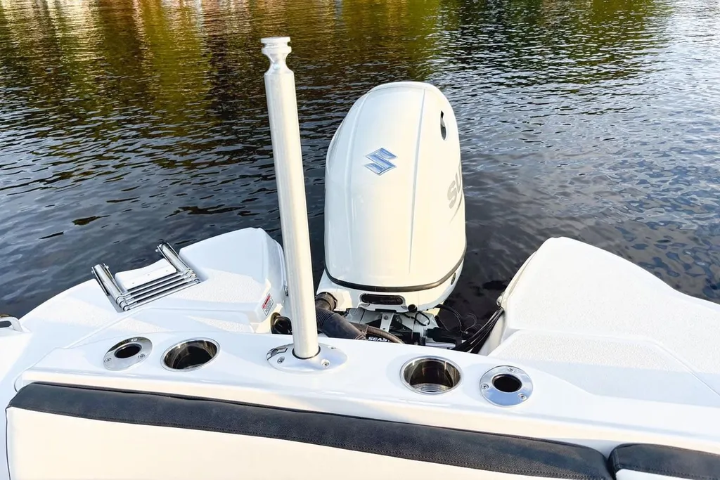 Outboard engine on the transom