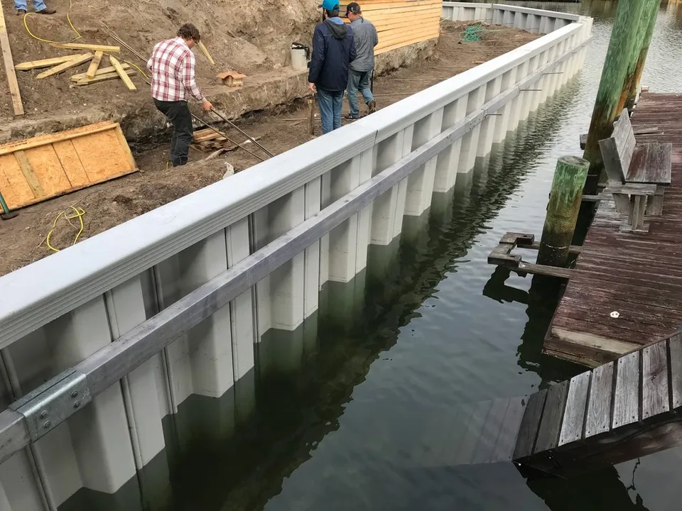 Vinyl Sheet Piling Installation
