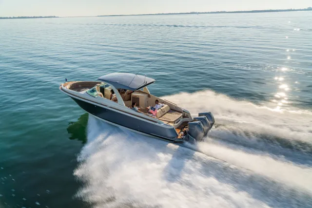 Brokerage boats in the water at marina serving Westchester County NY