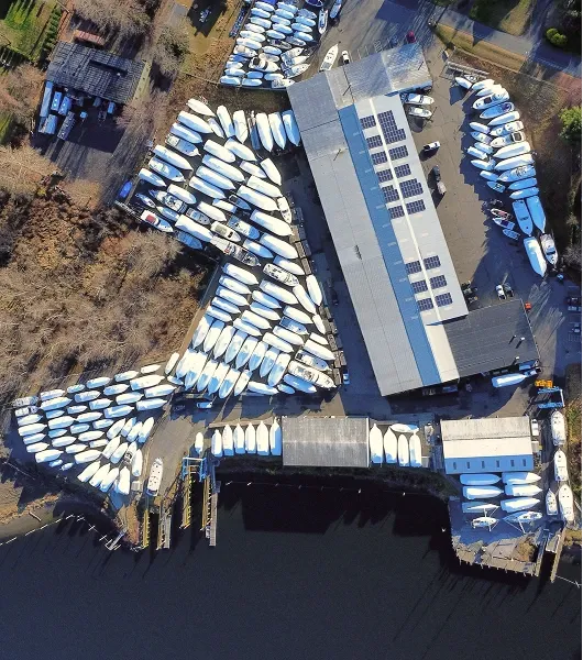 Boat storage at Petzolds Marine Center