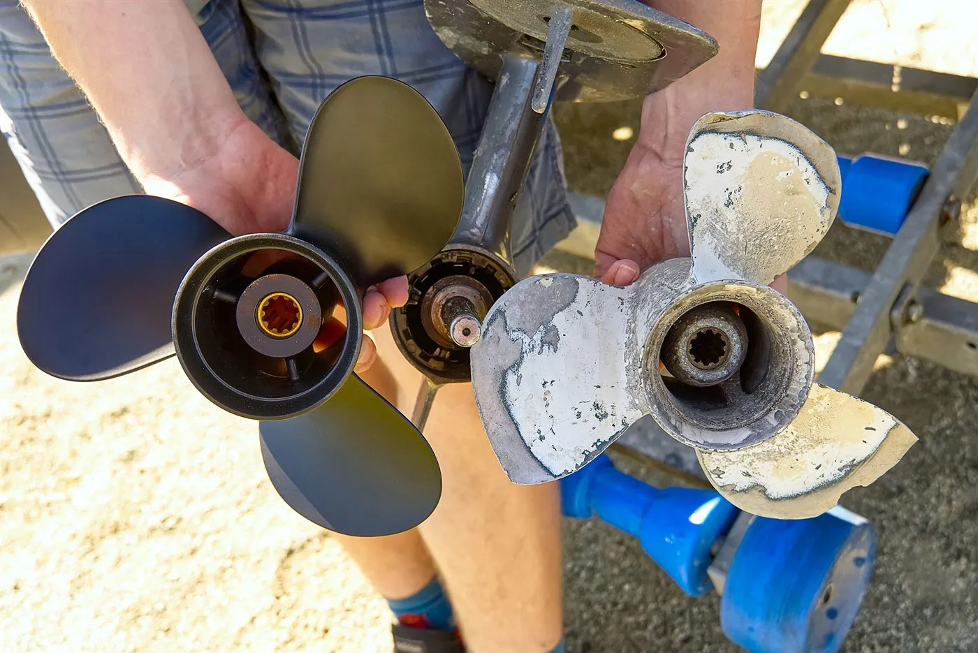 Propeller and running gear service to protect against freeze damage