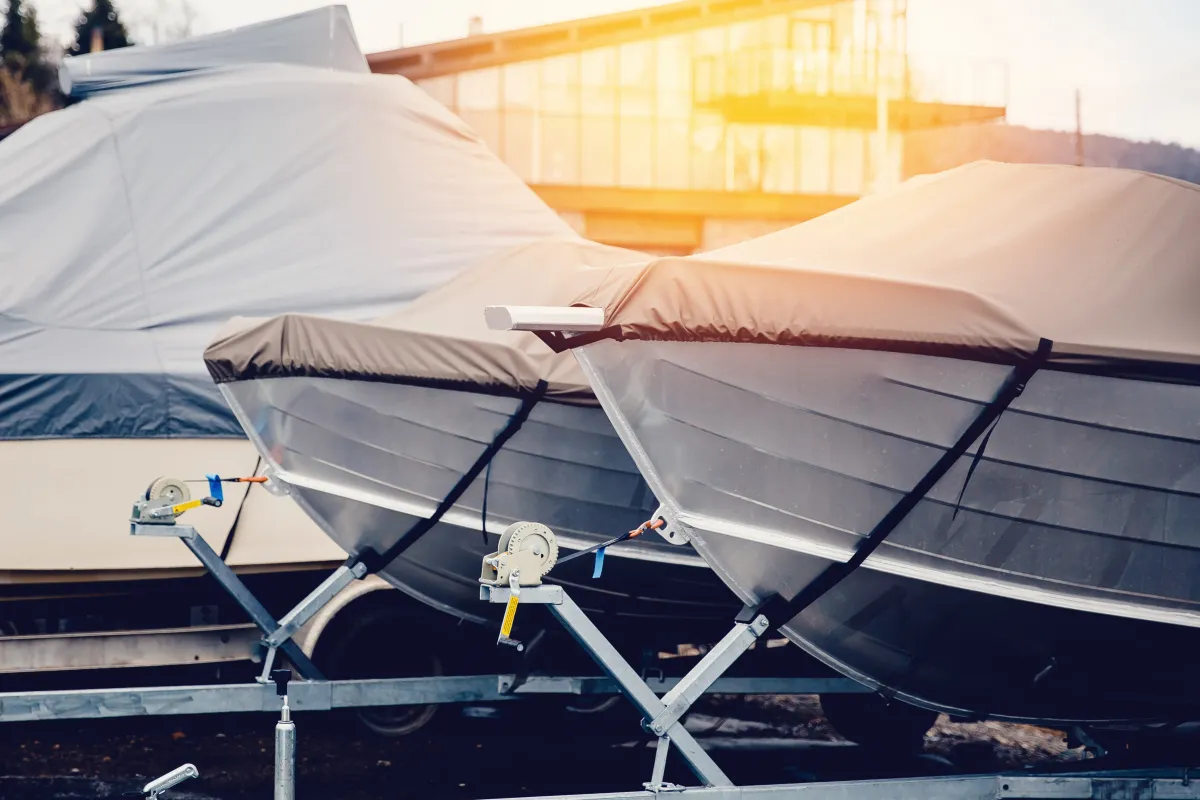 Boat being winterized with professional marine antifreeze treatment at South Austin Marine
