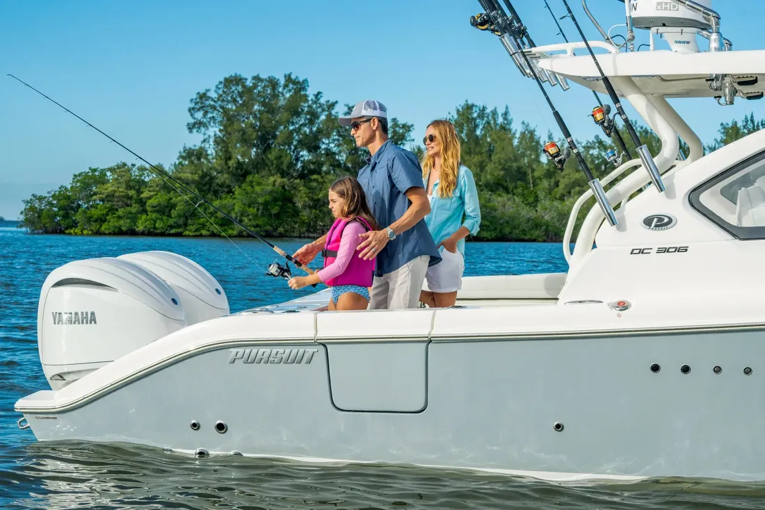 Well-maintained boat at Strong's Marine facility with professional care services