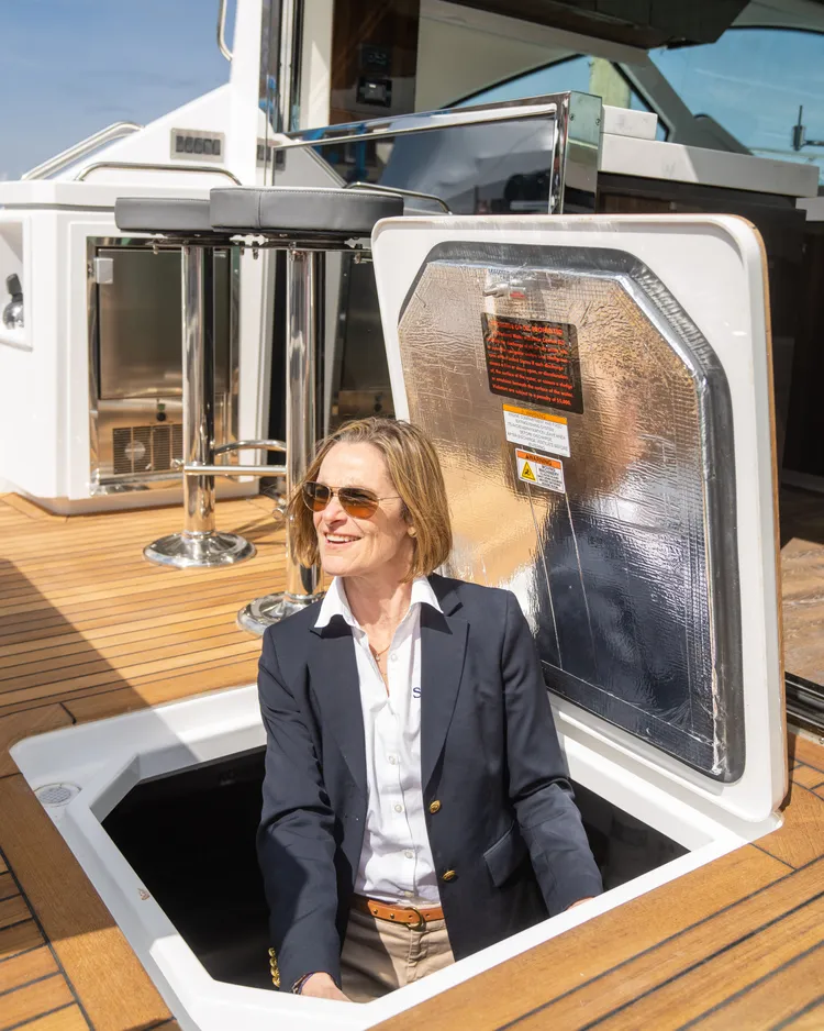 A Strong's Yachts team member aboard a yacht