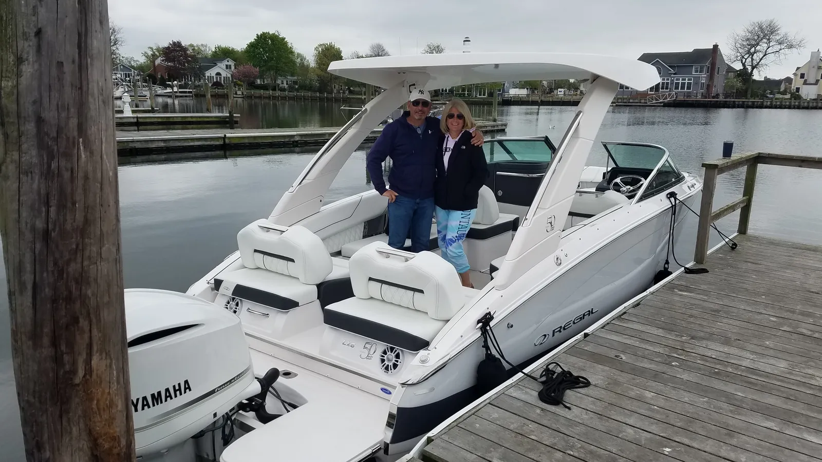 Strong's Marine customers with their new boat