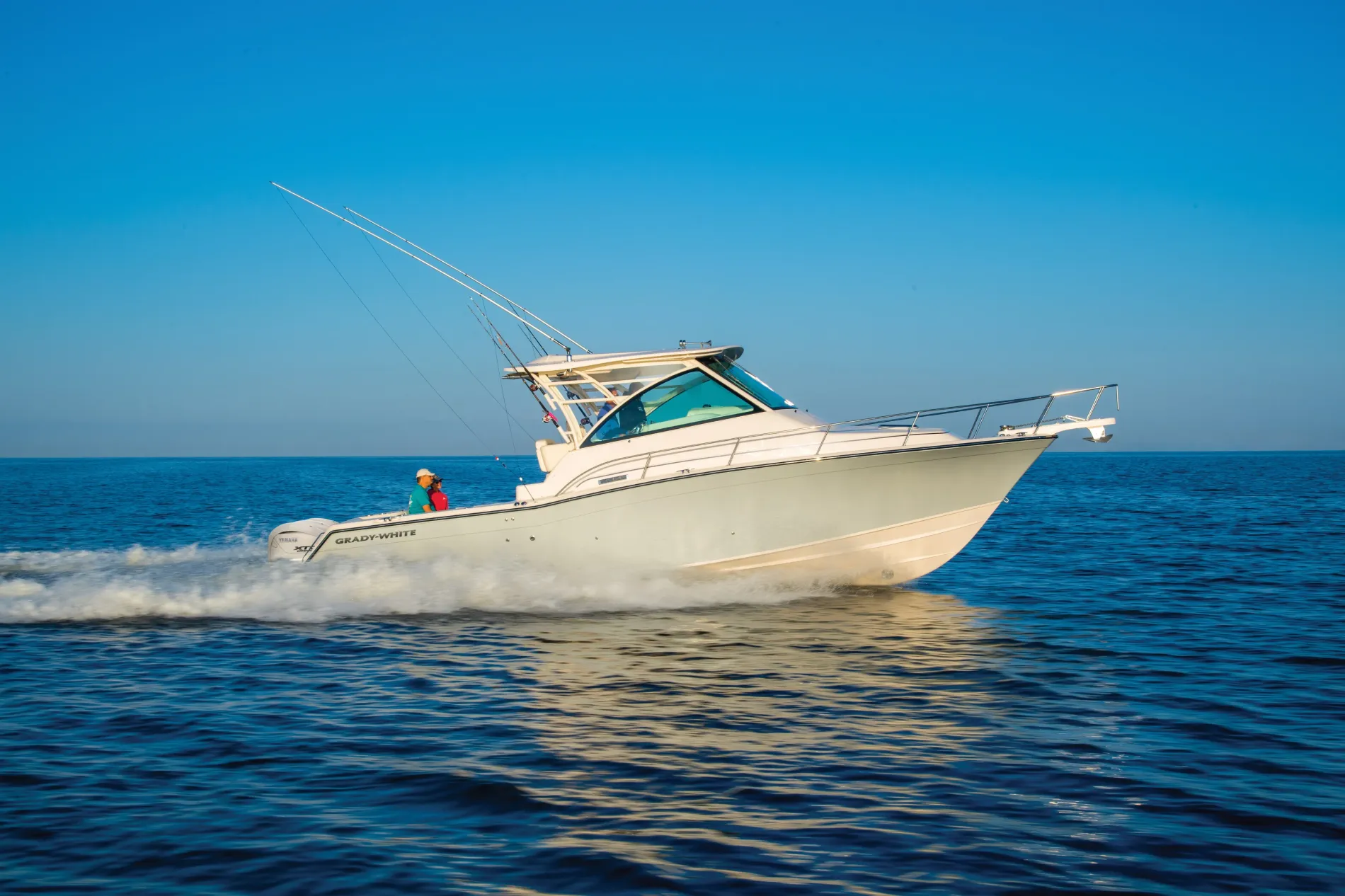 Luxury boat on open water