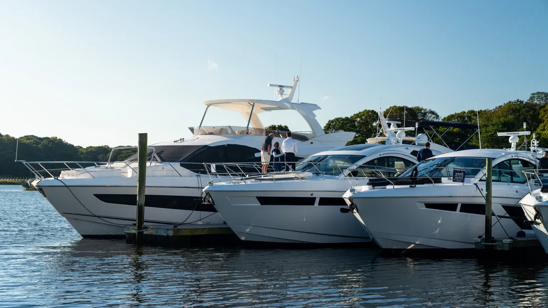 Pre-owned boat on display at Strong's Marine