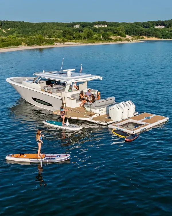 Strong's Marine team member preparing a boat