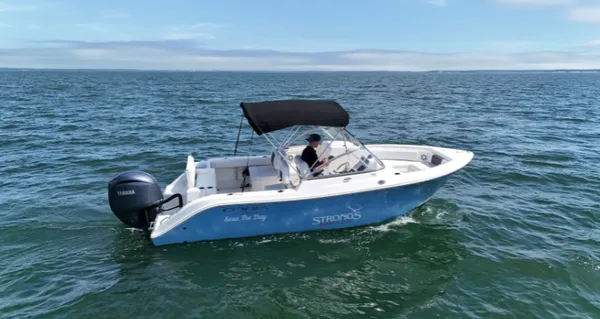 Cobia 220 DC dual console boat in Strong's Marine boat club program