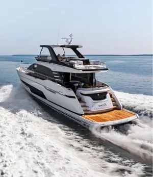 Motor yacht with luxury accommodations and premium finishes