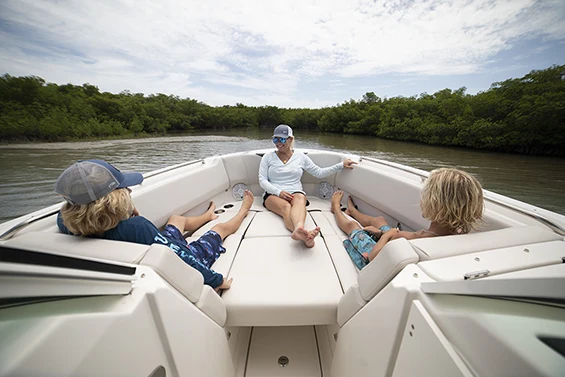 Enjoy the deepest, most
                                            luxurious bow seating of any boat in
                                            Sailfish’s class.