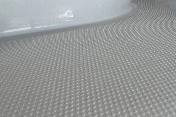 Our unique dot matrix non-skid makes clean-up after a fishing trip easy.