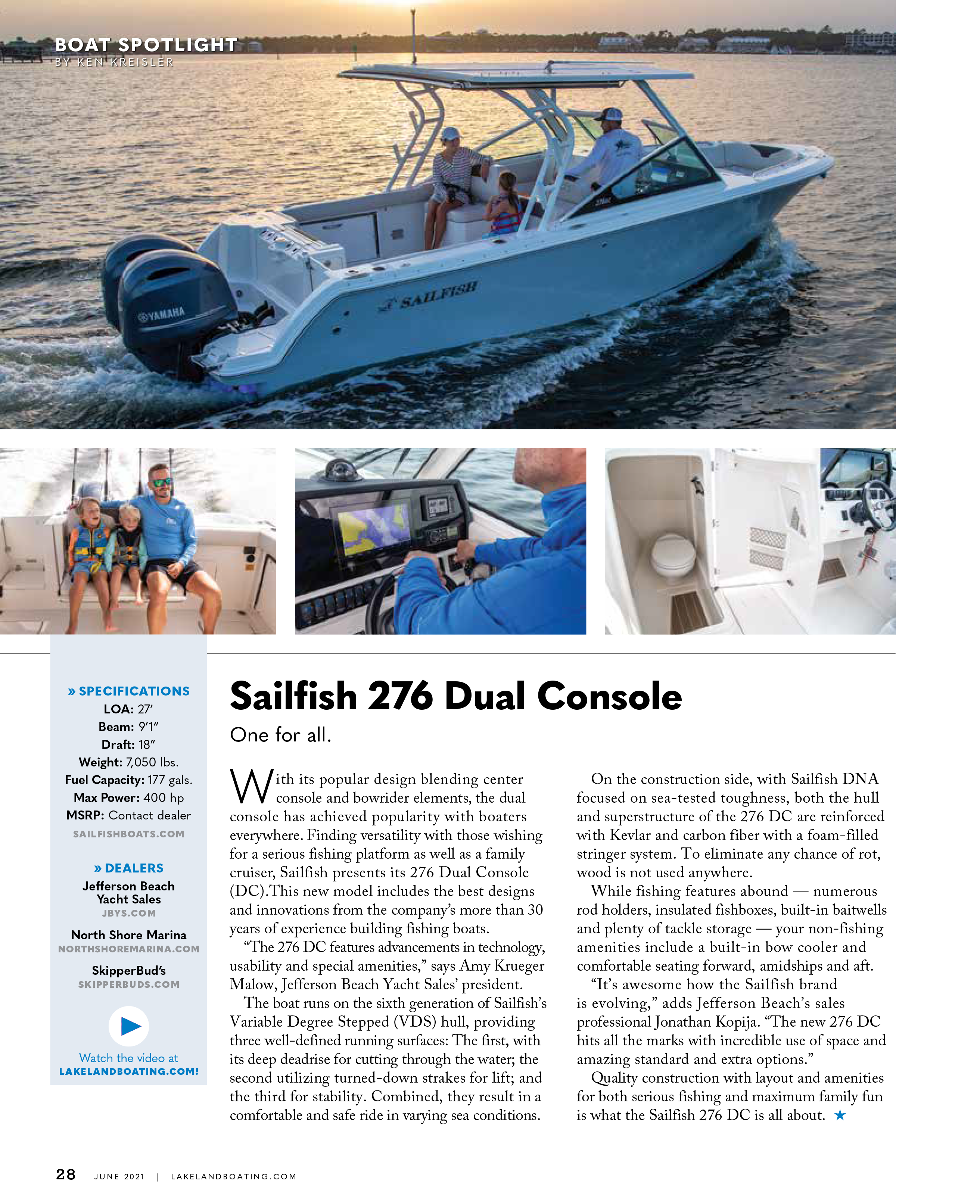 Lakeland Boating: 276 DC Boat Spotlight June 2021