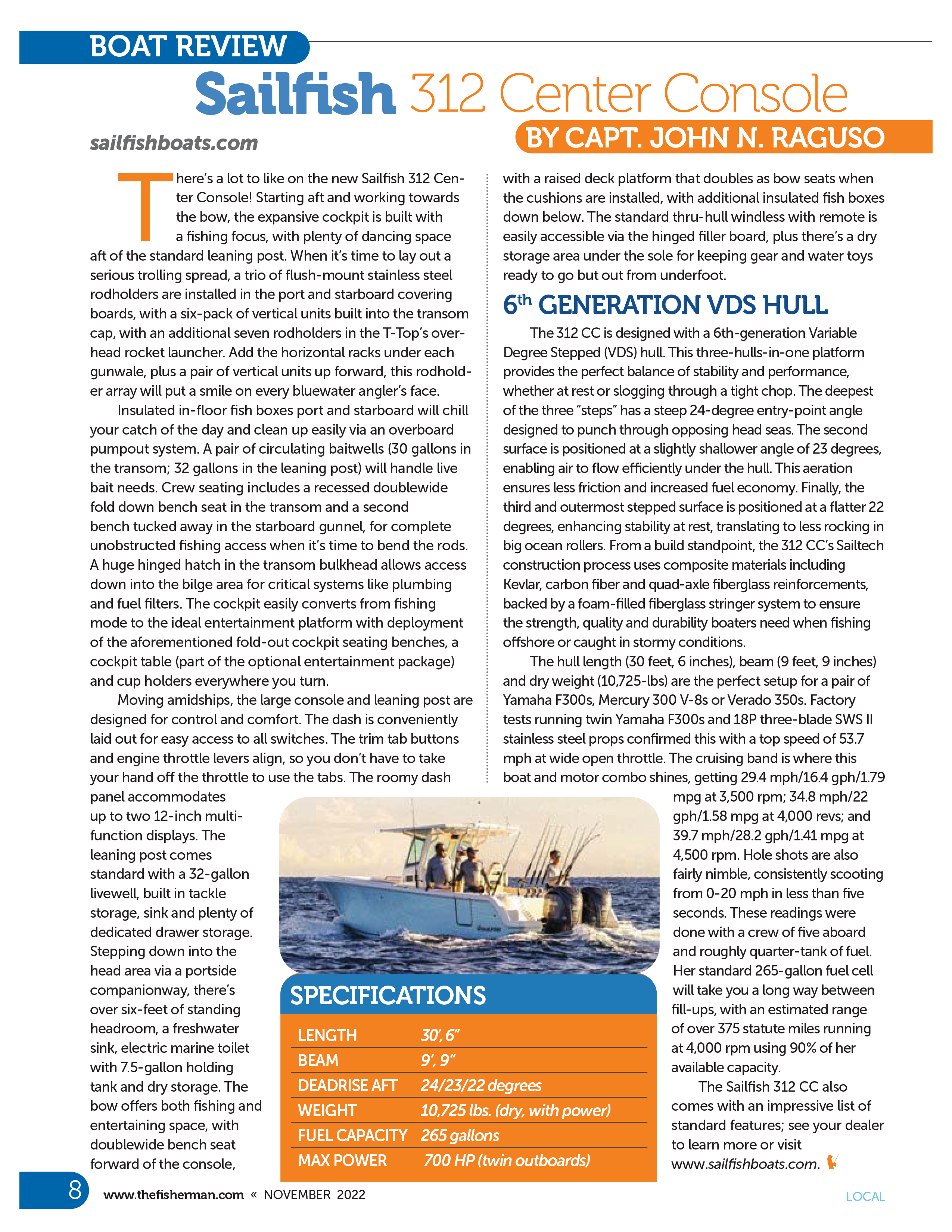 312CC Review – The Fisherman Magazine Nov 2022